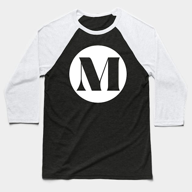 M (Letter Initial Monogram) Baseball T-Shirt by n23tees